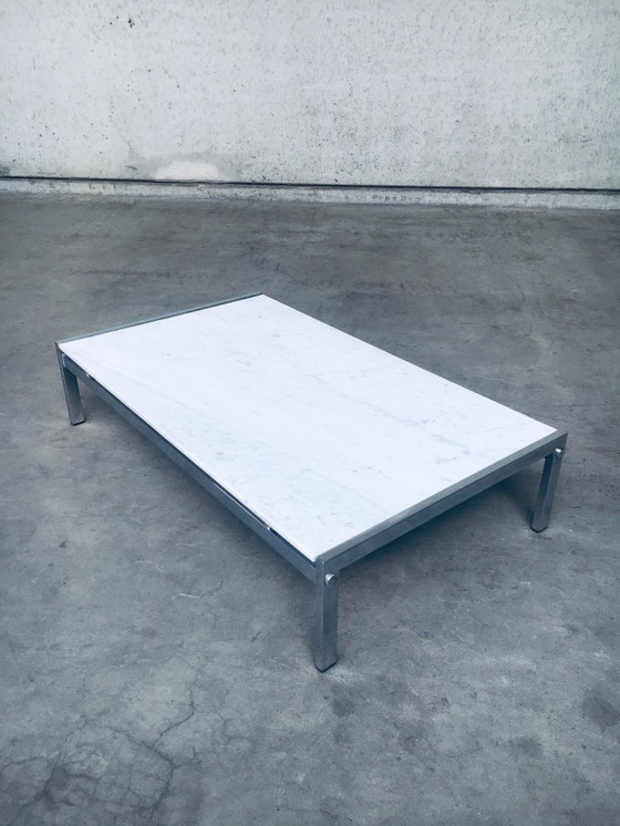 Image 1 of Postmodern Design Carrara Marble Low Coffee Table, Italy 1970's