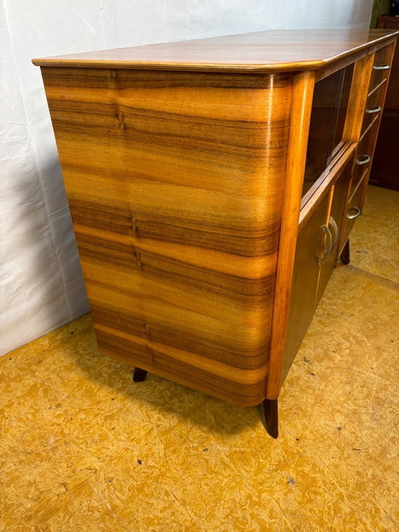 Image 1 of Mid-Century Modern Walnut Sideboard / Cocktail Cabinet by František Jirák for Tatra Nábytok – Circa 1960s  A stunning Mid-Centur