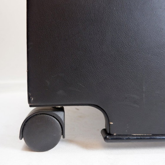 Image 1 of Pair of black leather Artona armchairs by Afra and Tobia Scarpa for Maxalto Artona Mod. 8551 - Italy 1985