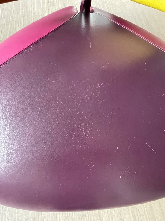 Leolux armchairs, leather in yellow, purple and magenta, Metal, Design (photo 8 of 8)
