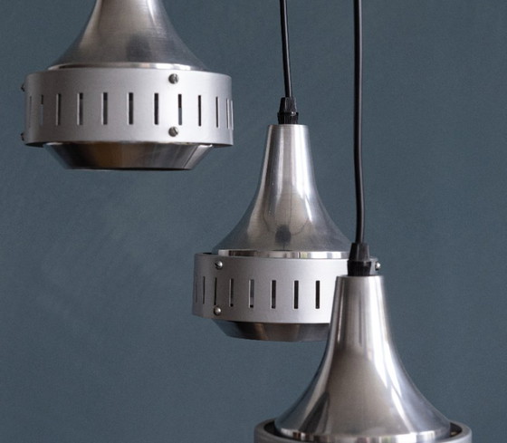 Image 1 of Lampada a sospensione vintage a cascata in argento di Lakro Amstelveen