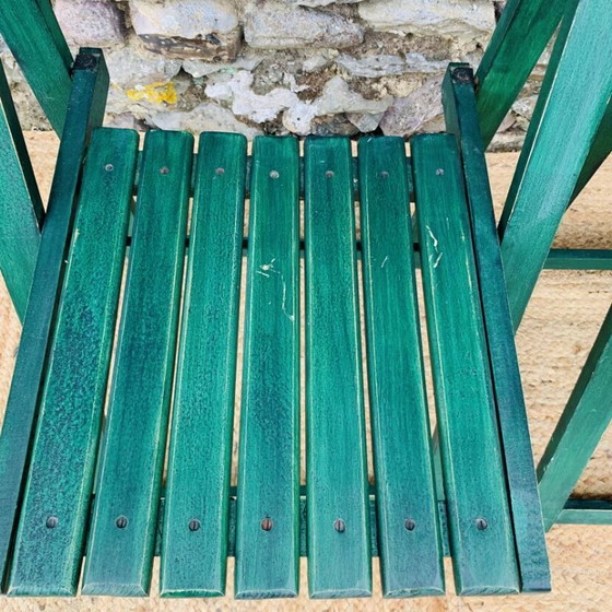 Image 1 of Set di 4 sedie pieghevoli verdi