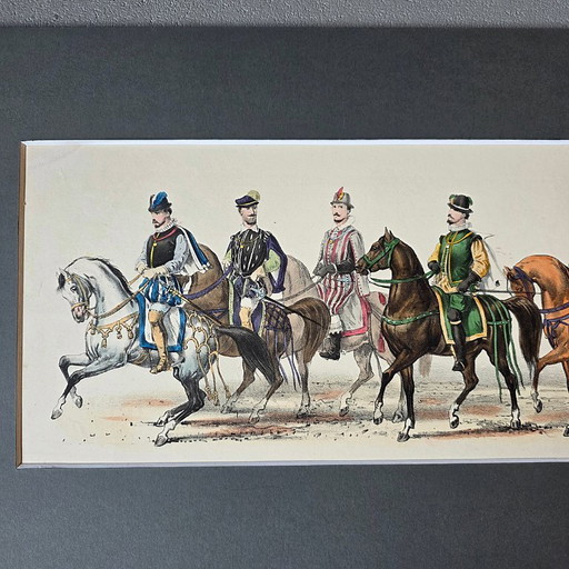 Old hand-colored lithograph by Pieter W. M. Trap, late 19th century