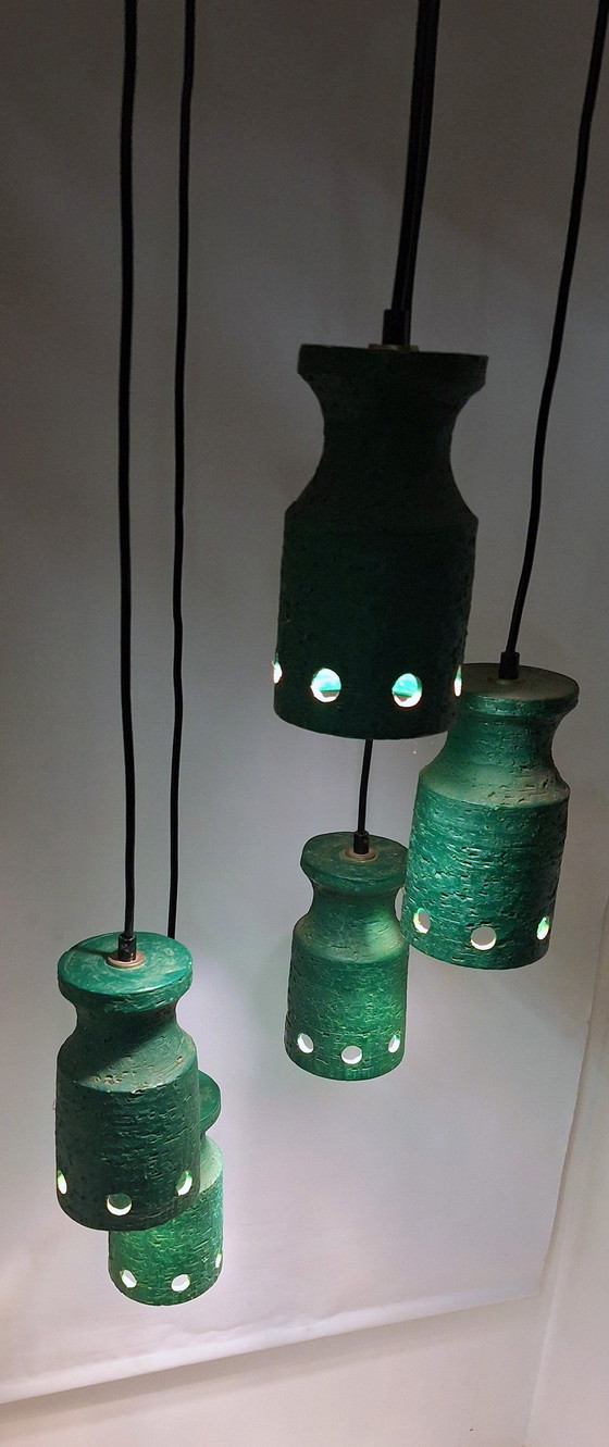 Image 1 of Lampada a sospensione in ceramica in stile brutalista anni '60/'70