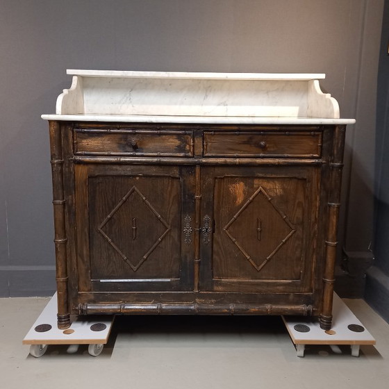 Image 1 of Antiek Frans Faux Bamboo dressoir