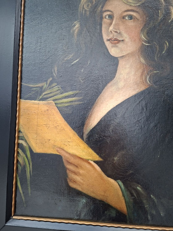 Cuadro mujer con carta, H. Kaiser, Arte, Madera, Lienzo, Beige (foto 3 de 8)