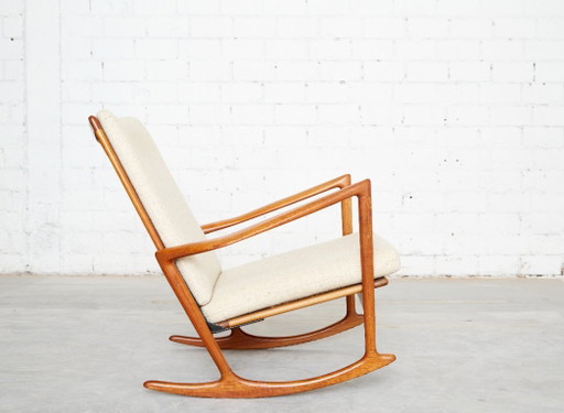 Skulpturaler Schaukelstuhl Modell 650-15 van Ib Kofod-Larsen für Chr.Linneberg Møbelfabrik – schommelstoelen (photo 2 of 22)