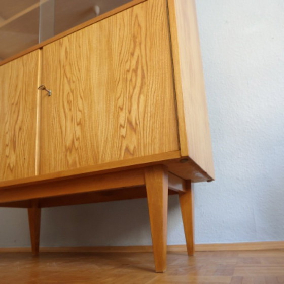 Image 1 of ❤️Hellerau Vitrinekast voor Cultureel Meubels Franz Ehrlich Serie 602 DDR Midden-eeuwse Bauhaus GERESTAUREERD