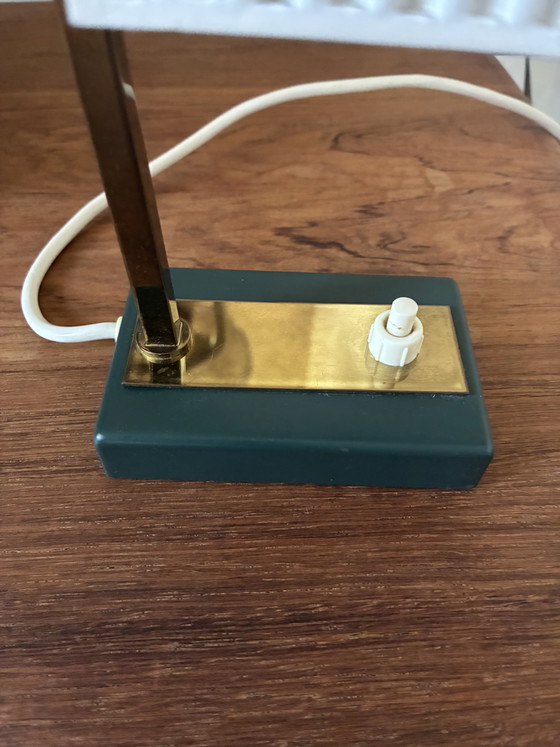 Lampada da tavolo vintage anni '50 – Stile Mathieu Matégot – Metallo perforato e Ottone – Lampade da tavolo (photo 9 of 12)