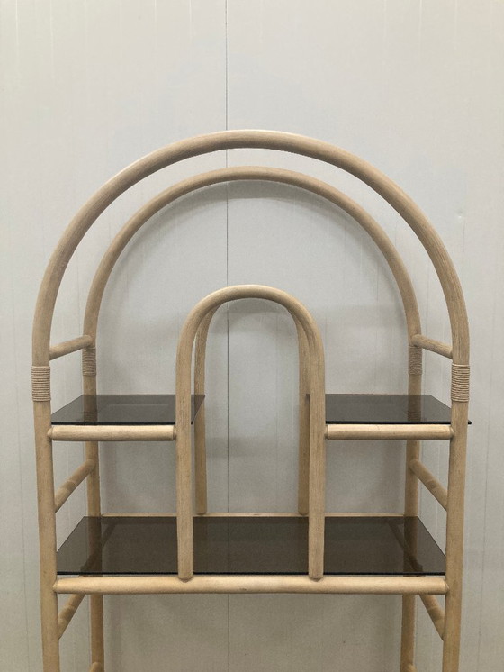 Image 1 of Vintage grote kast van bamboe en rotan, jaren 1980