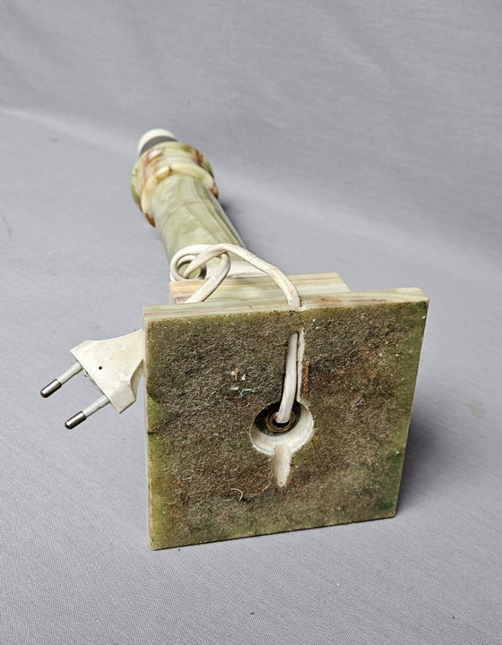 Polished Green Onyx Marble, Metal Fixture. – Table lamps (photo 12 of 12)