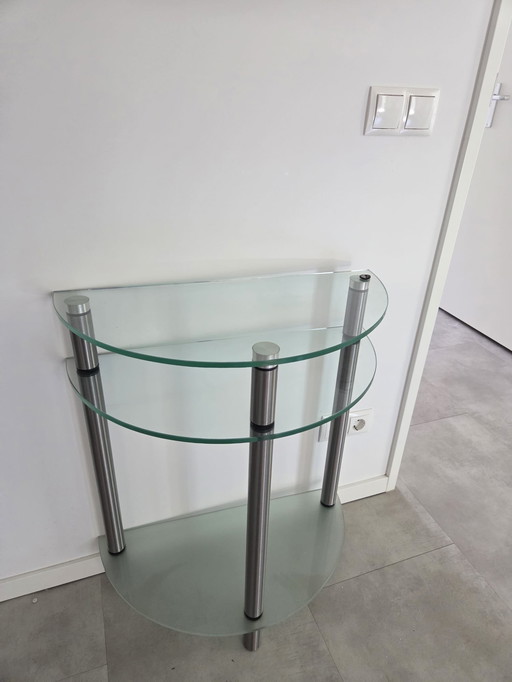 Hall Table/Sitetable Of Glass And Metal