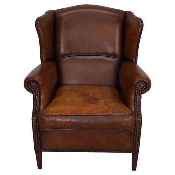 Image 1 of Vintage Nederlandse cognackleurige leren clubfauteuil