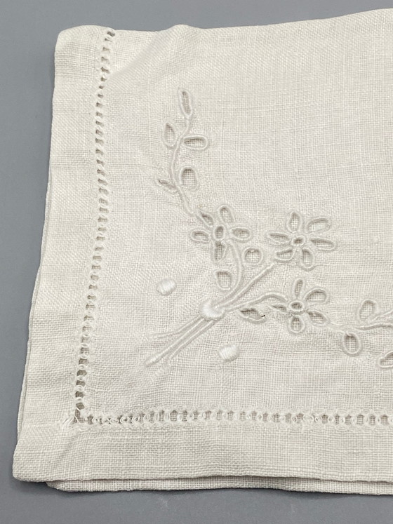 Porte-serviettes ancien brodé « Anne » – linge de trousseau vers 1900 – Objets déco, Textile, Cotton (photo 4 of 7)