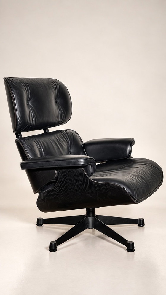 Lounge stoel Eames VITRA Model 670 & 671 – Verstelbare relaxstoel, Leer, Hout (photo 4 of 14)
