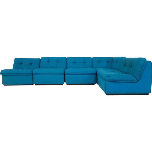 Canapé modulable bleu du Mid Century, Italie années 1960