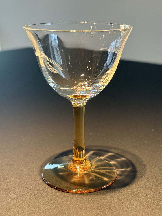 Image 1 of Service Art Déco (années 1930) composé de deux verres à porto et d'un verre digestif