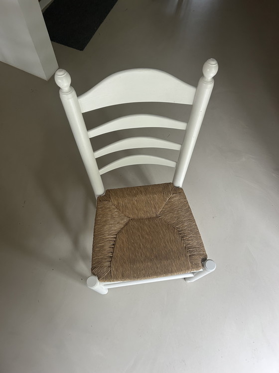 Image 1 of Sedie da tavolo da pranzo con seduta in paglia / rivestimento in canne / pomello