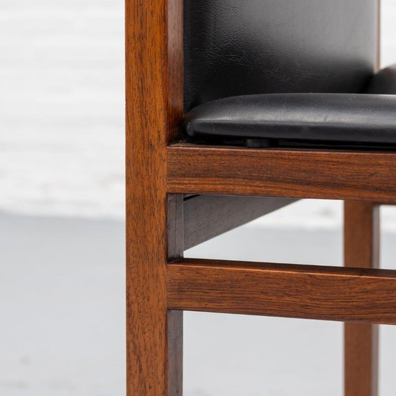 Chaise de salle à manger Tito Agnoli La Linea années 60 – Chaises de salle à manger, Wood, Leather (photo 11 of 12)
