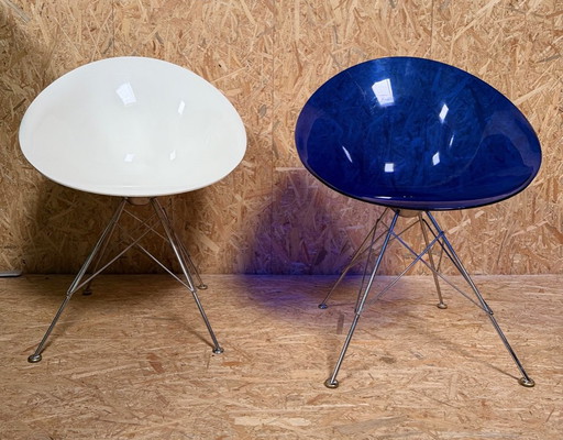 2 X Kartell Ero|S|ontwerper Philippe Starck – eetkamerstoelen, Chrome, Modern