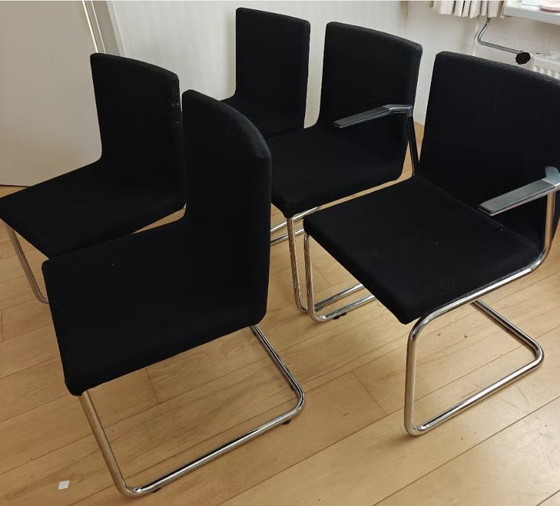5 Sedie Artifort Maxx Nere (1 Con Braccioli) – Sedie da pranzo, Aluminium, Metal (photo 3 of 5)