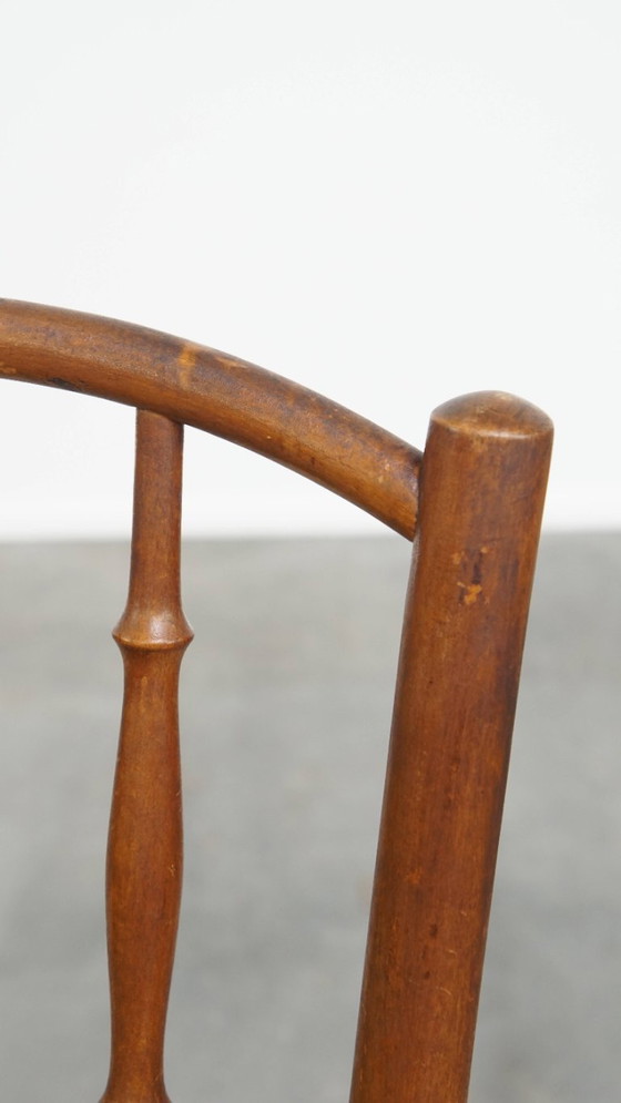 Image 1 of Vintage bistro stoel in de stijl van Thonet met een rieten zitting