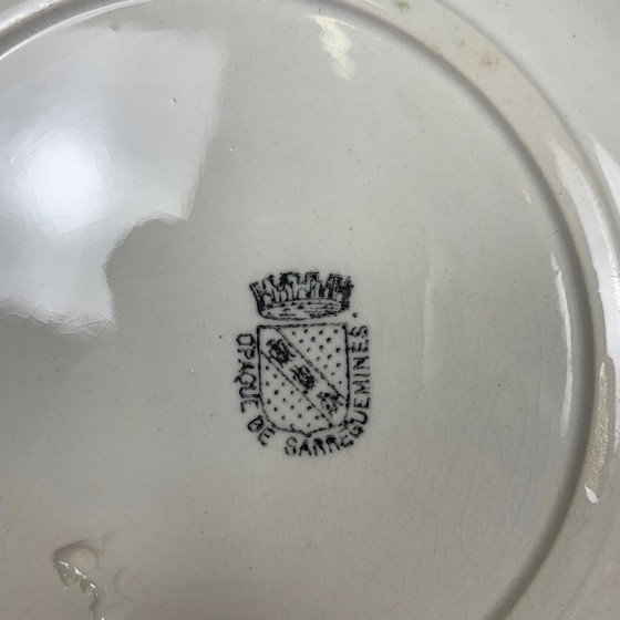 Image 1 of Set di 2 piatti fondi Sarreguemines, XIX secolo