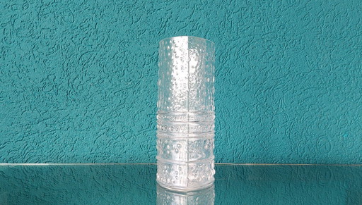 Structured Glass Vase by Willem Heesen for Leerdam Glass Factory, 1960's