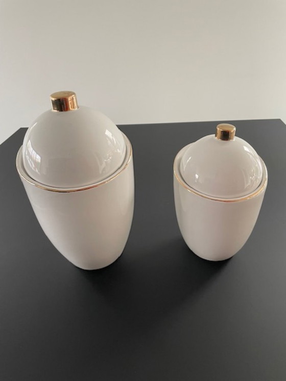 Image 1 of Set di 2 vasi in ceramica bianca 'Saturn' – Hush Living