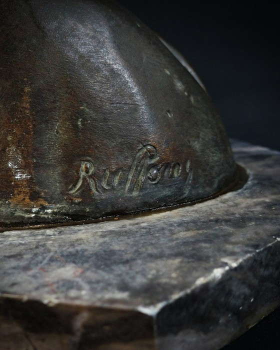 Image 1 of Oscar Ruffony (1874-1946) Büste Tränende Jungfrau Maria Regula auf Marmor Art Deco