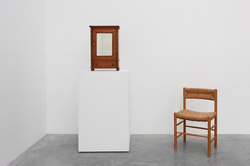 Apothekerskastje in imitatiebamboe met spiegel en lade, Frankrijk 1900