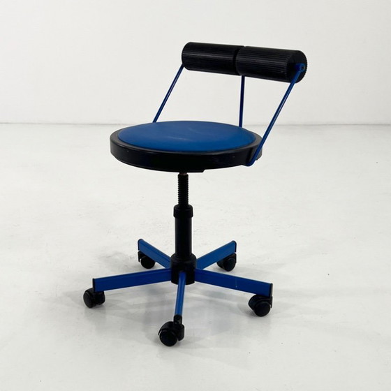 Image 1 of Verstelbare blauwe bureaustoel van Bieffeplast, jaren 80