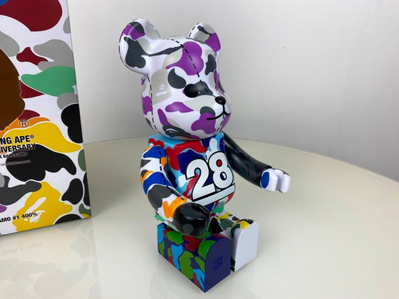 Image 1 of Bearbrick bape A bathing APE 28. Jubiläum 01 Camo #1 400% Medicom