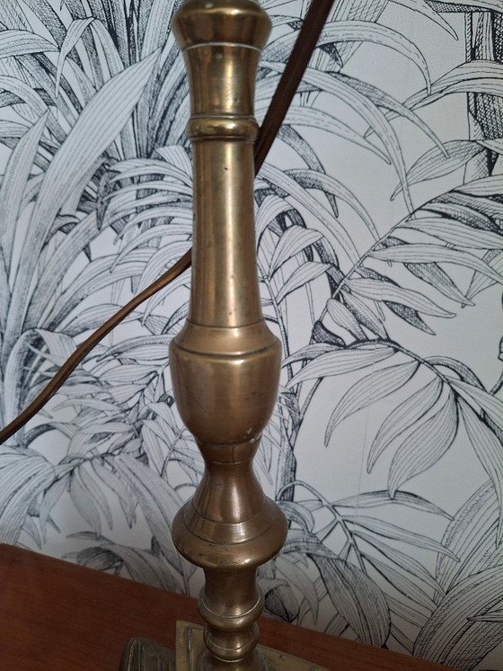 Image 1 of Exceptional bronze lamp base, antique candle holder 1580-1620, certified with traceability