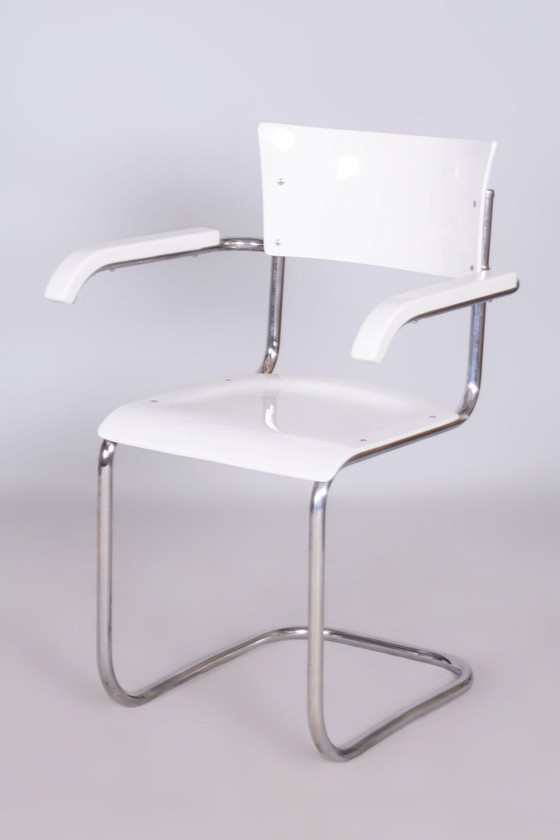 Restauriertes Bauhaus-Stuhlpaar, von Mart Stam, Chrom, Deutschland, 1930er Jahre – Sessel, Metal, Chrome (photo 10 of 10)
