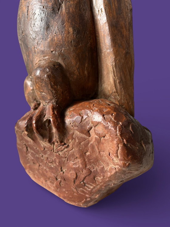 Image 1 of Expressief terracotta beeld van Belgisch kunstenares Anne Canneel