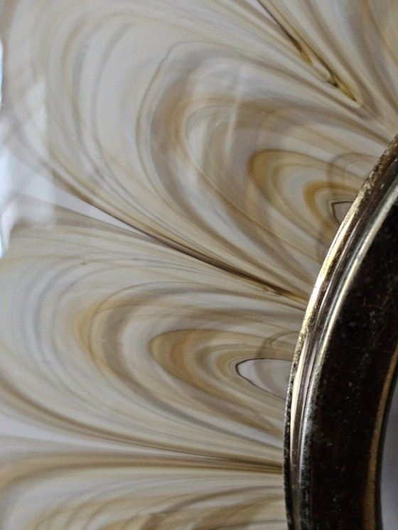 Image 1 of Lampada a sospensione MCM con grande paralume in vetro di Murano