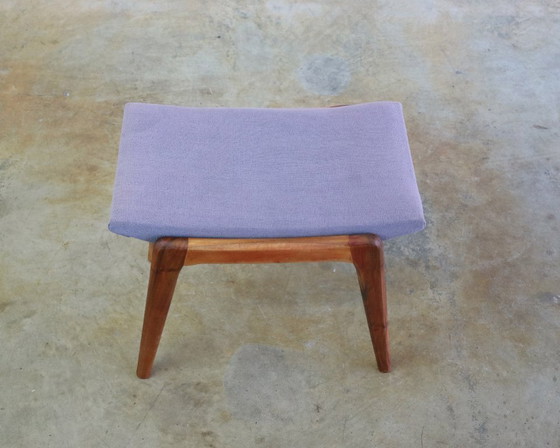 Image 1 of Fauteuil et ottoman vintage milieu du siècle, style lounge, milieu du siècle.