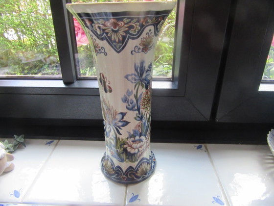 Image 1 of Boch "Vieux Rhodes" tall vase 26 cm handworked. 50's, vintage