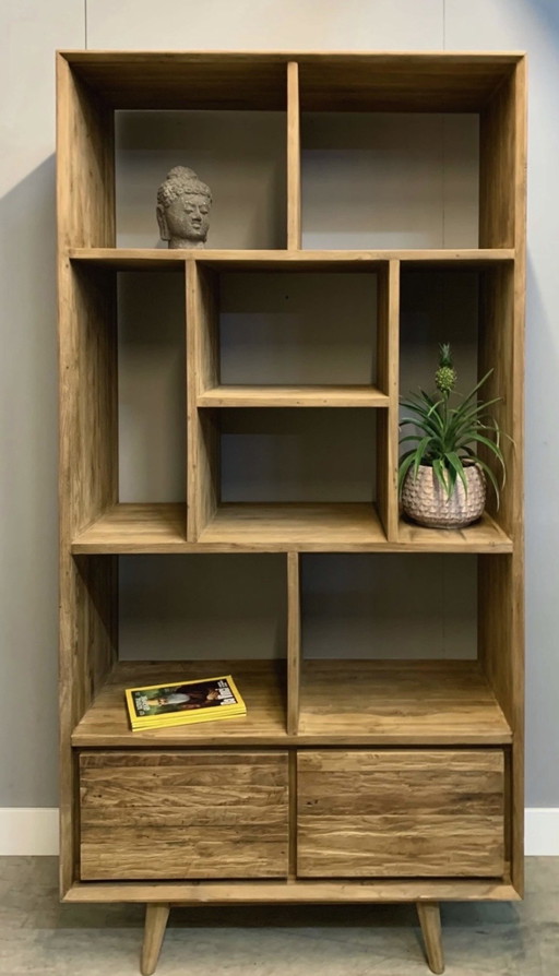 Beautiful Retro Bookcase Made of Teak Wood (3 Pieces)