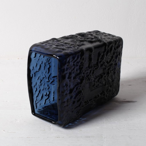 Vase Mid-Century en Verre Bleu Cobalt par Göte Augustsson, Ruda Glasbruk, 1970s