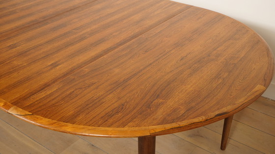 Image 1 of Table de salle à manger ronde vintage | Bois de rose | extensible