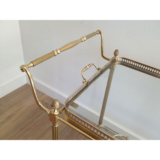 Image 1 of Vintage brass rolling table, 1940