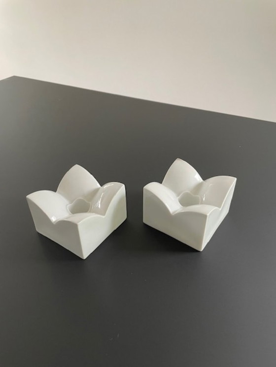 Image 1 of Set di 2 candelieri vintage in porcellana Arzberg