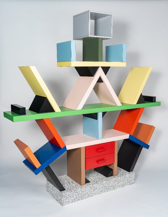 Image 1 of "Carlton" Boockcase designed by E.SOTTSASS edited by Memphis, 1982.