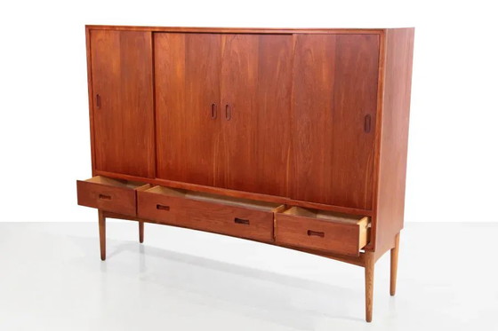 Vintage teak Danish design highboard – Sideboard, Wood, Scandinavian (photo 4 of 5)