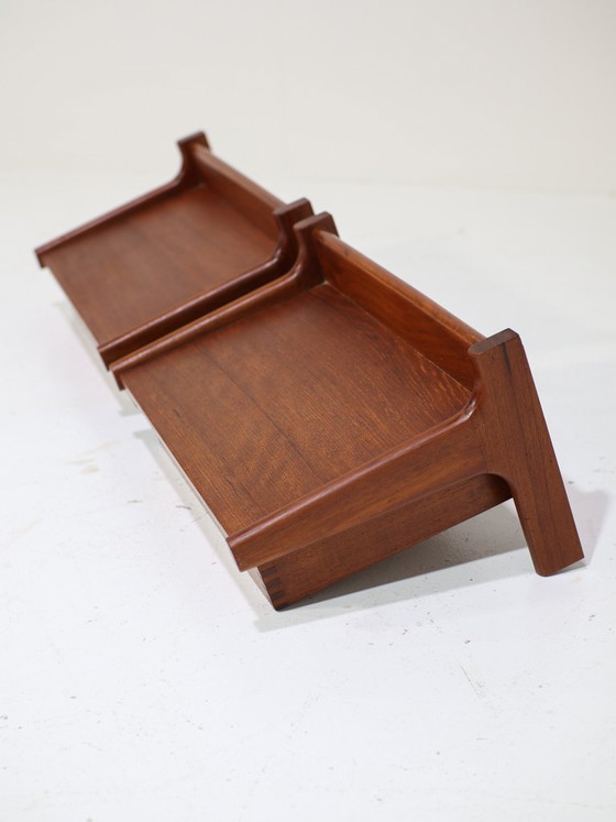 Image 1 of Set di comodini sospesi di Kai Kristiansen, in teak, stile vintage danese.