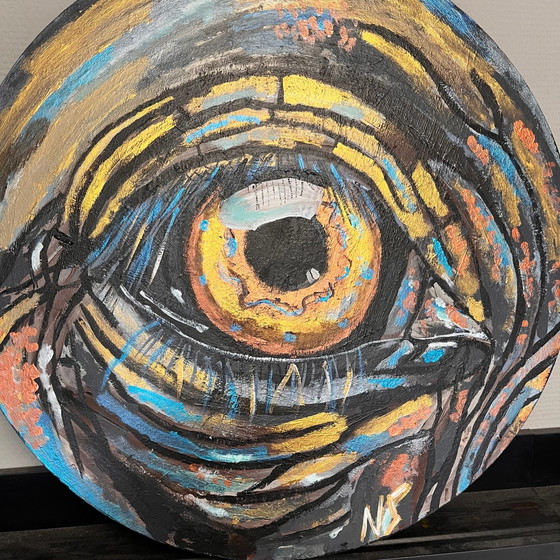 Painting Elephant Eye Round 50 cm – Art, Canvas (photo 9 of 9)