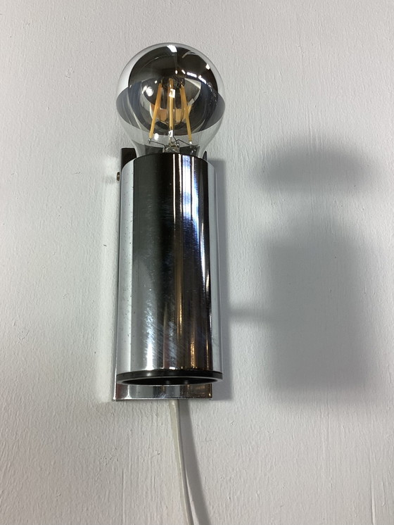 Image 1 of Vintage minimalist chrome wall lamp