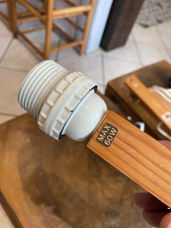 Image 1 of Coppia di appliques a fisarmonica in legno di pino di Translandia Danimarca Scandinavo vintage 1960